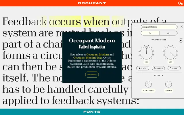 Occupant Fonts