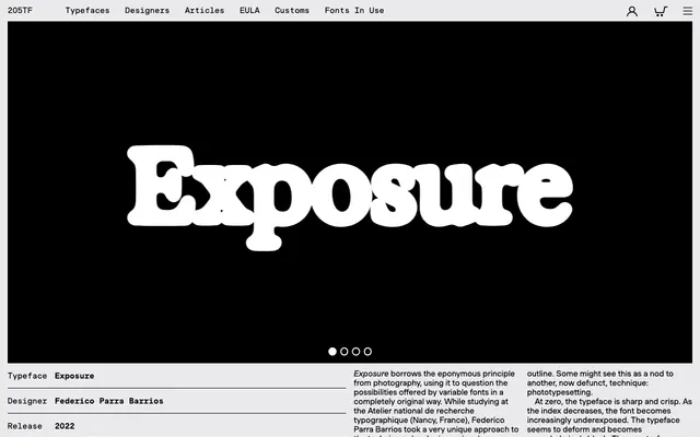 Exposure specimen from 205TF