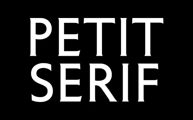 Petit Serif specimen from 205TF