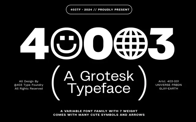 403 Grotesk specimen from 403TF
