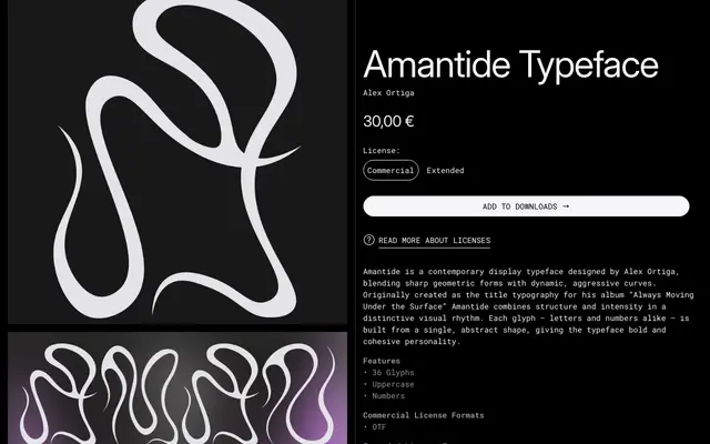 Amantide specimen from 6TM Magazine