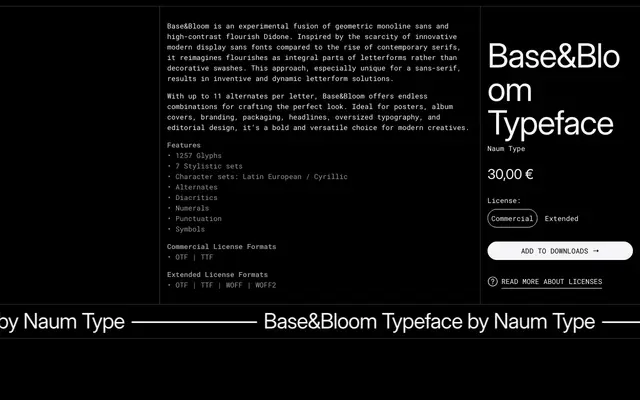 Base&Bloom specimen from 6TM Magazine