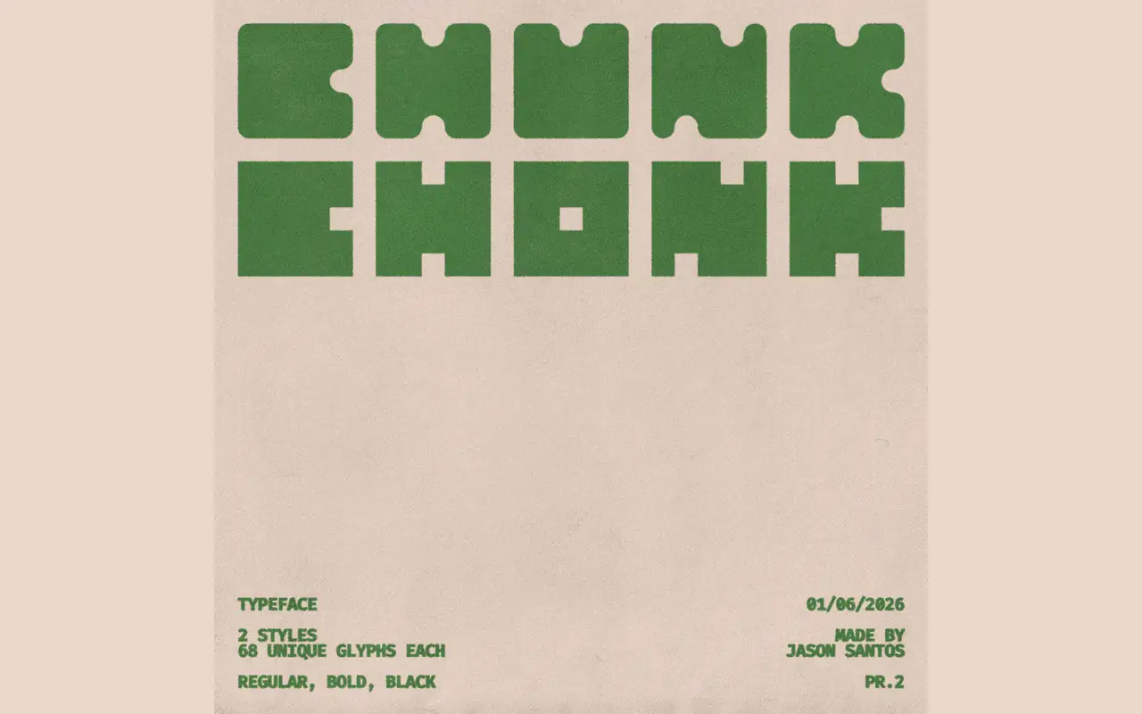 Chunk Chonk Typeface specimen from 6TM Magazine