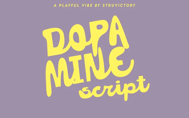 Dopamine Script Playful Vibe Font specimen from 6TM Magazine