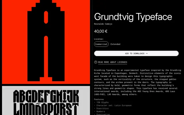 Grundtvig Typeface specimen from 6TM Magazine