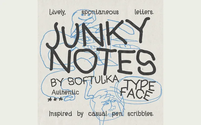 Junky Notes specimen from 6TM Magazine