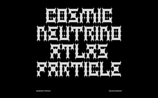 Neobleed Typeface specimen from 6TM Magazine