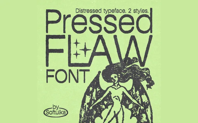 Pressed Flaws Font specimen from 6TM Magazine