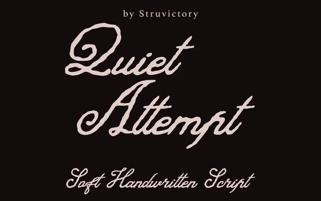 Quiet Attempt Soft Handwritten Script specimen from 6TM Magazine