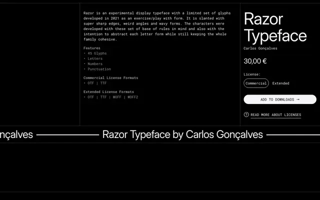 Razor specimen from 6TM Magazine