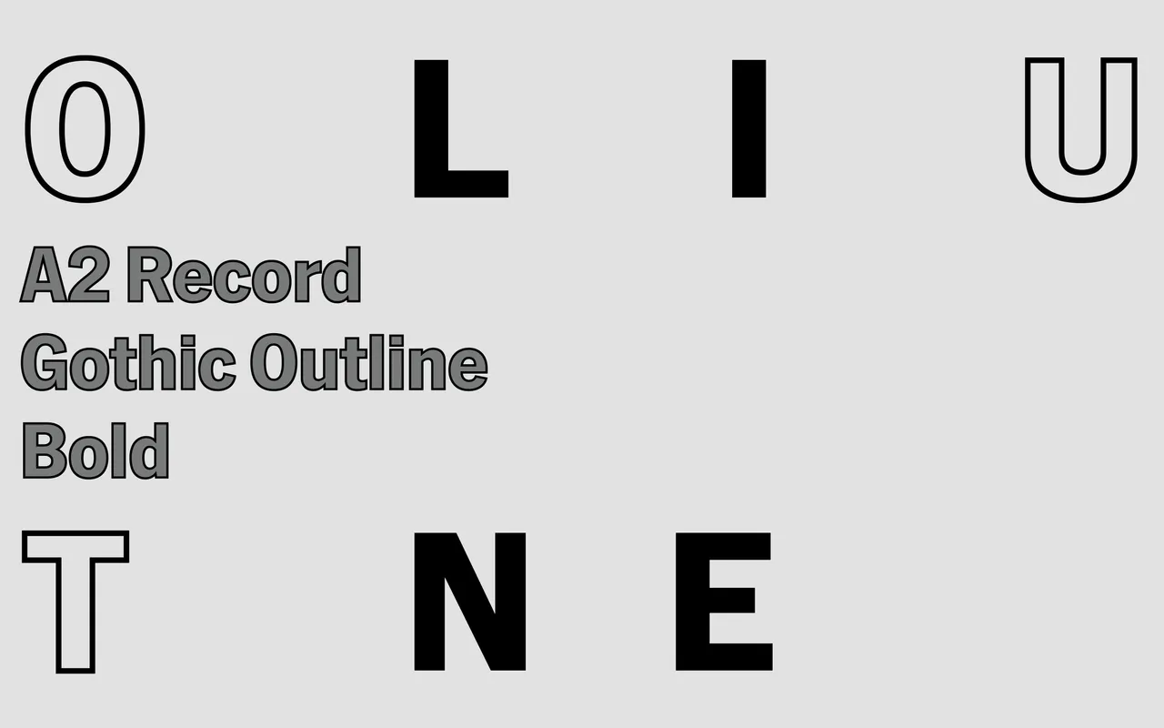 A2 Record Gothic Outline specimen from A2-Type