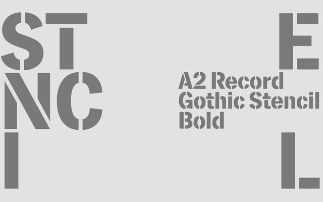 A2 Record Gothic Stencil specimen from A2-Type