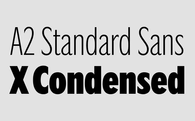 A2 Standard Sans X Condensed specimen from A2-Type