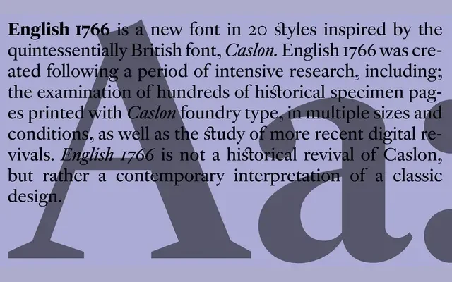 English 1766 specimen from A2-Type