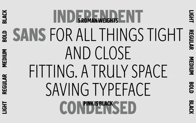 Independent Sans Condensed specimen from A2-Type