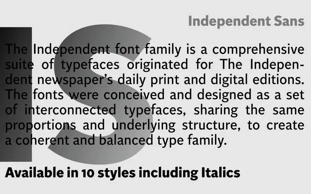Independent Sans specimen from A2-Type
