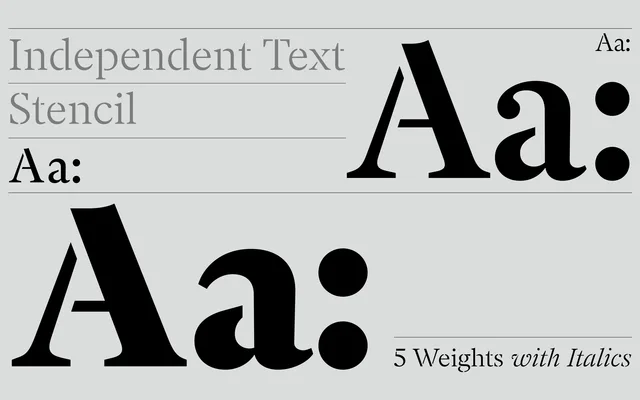 Independent Text Stencil specimen from A2-Type