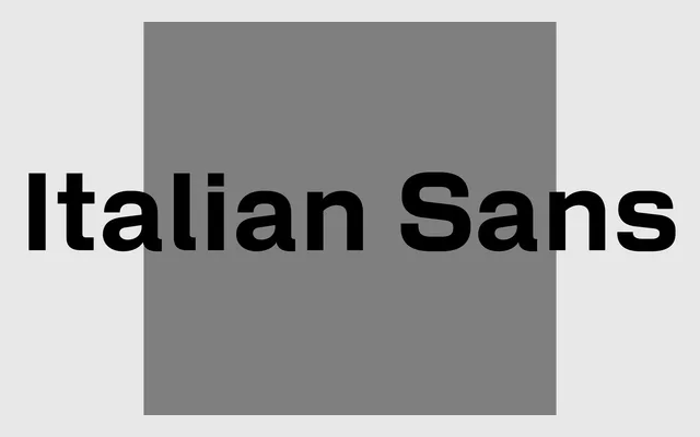 Italian Sans specimen from A2-Type