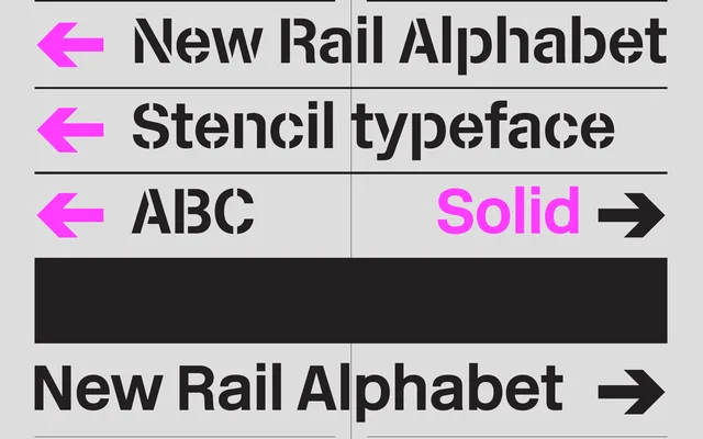 New Rail Alphabet Stencil specimen from A2-Type