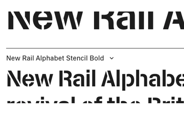 New Rail Alphabet Stencil specimen from A2-Type