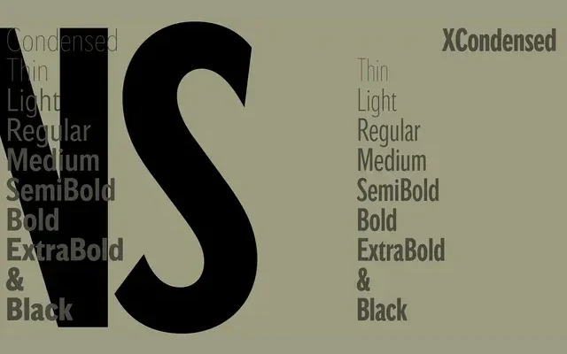 Nuacht Sans Condensed + X Condensed specimen from A2-Type