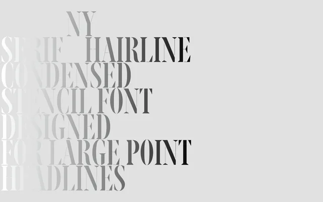 Ny. Serif Condensed Stencil specimen from A2-Type