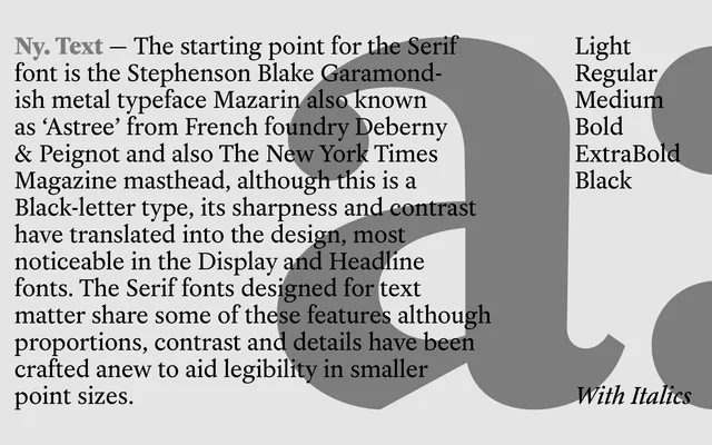 Ny. Text specimen from A2-Type