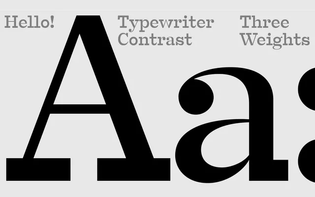 Typewriter Contrast specimen from A2-Type