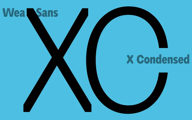WEA Sans X Condensed specimen from A2-Type