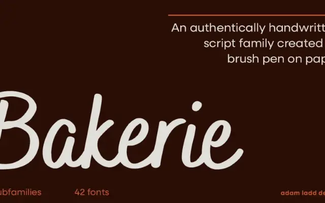 Bakerie specimen from Adam Ladd Design