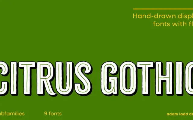 Citrus Gothic specimen from Adam Ladd Design
