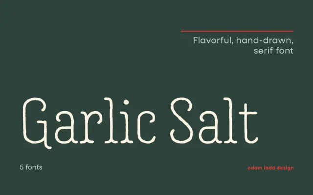 Garlic Salt specimen from Adam Ladd Design