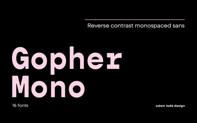 Gopher Mono specimen from Adam Ladd Design