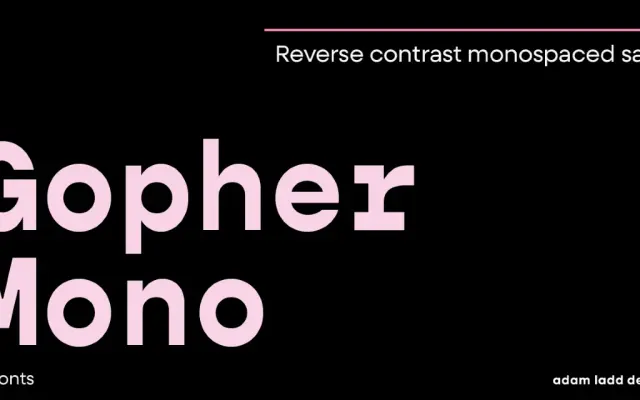 Gopher Mono specimen from Adam Ladd Design
