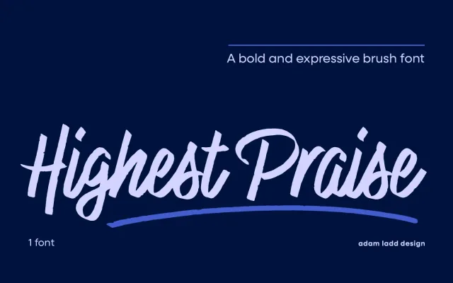 Highest Praise specimen from Adam Ladd Design