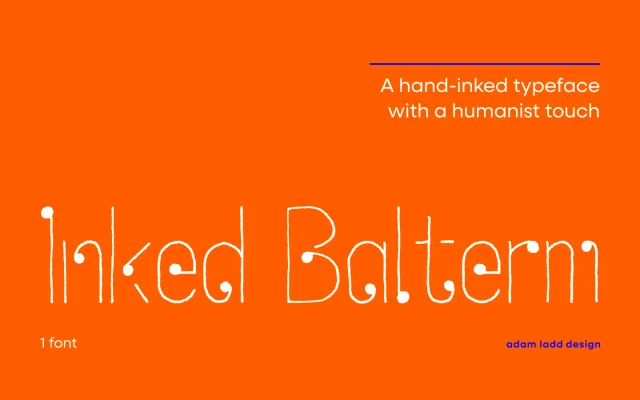Inked Balterm specimen from Adam Ladd Design