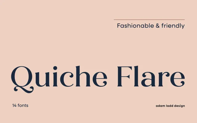 Quiche Flare specimen from Adam Ladd Design