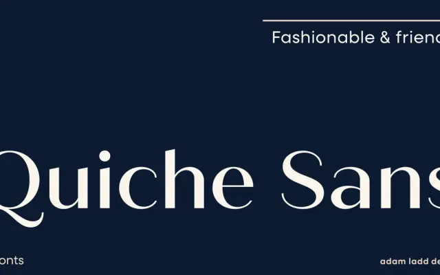 Quiche Sans specimen from Adam Ladd Design