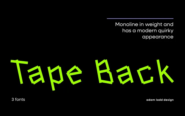 Tape Back specimen from Adam Ladd Design