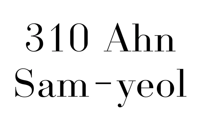 310 Ahn Sam-yeol specimen from AG Font