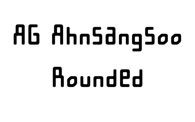 AG Ahnsangsoo Rounded specimen from AG Font