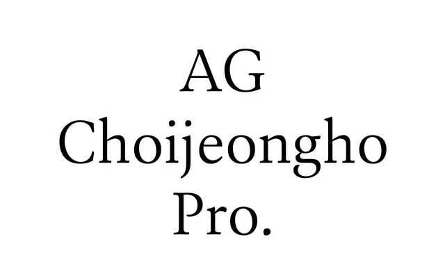 AG Choijeongho Pro. specimen from AG Font