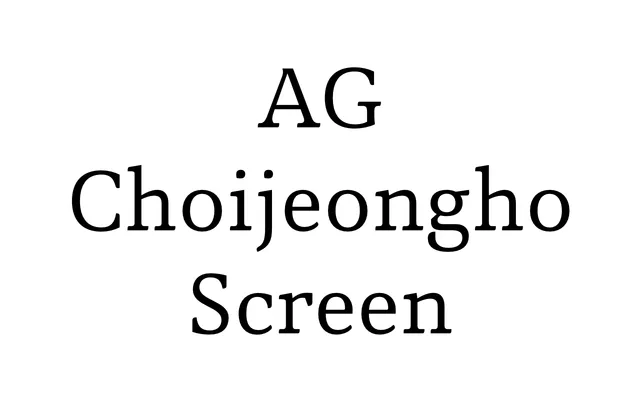 AG Choijeongho Screen specimen from AG Font