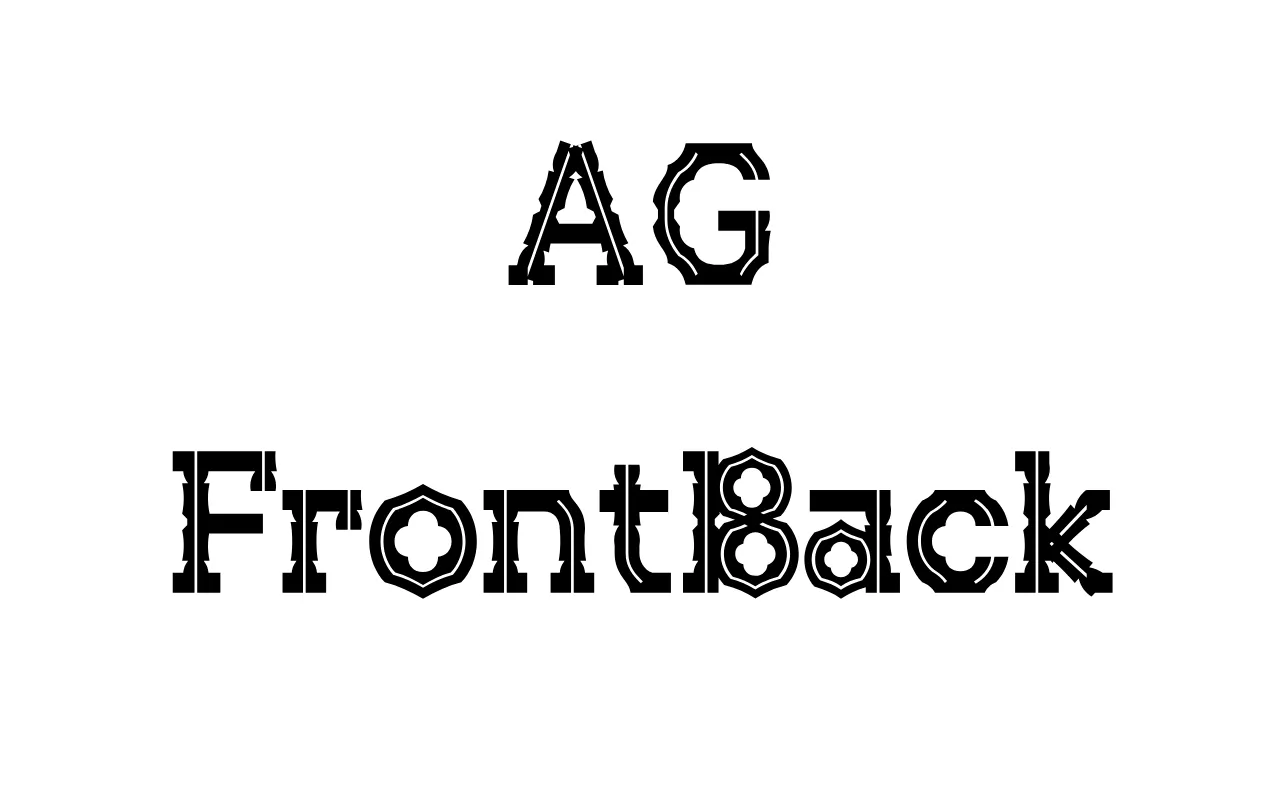 AG FrontBack specimen from AG Font