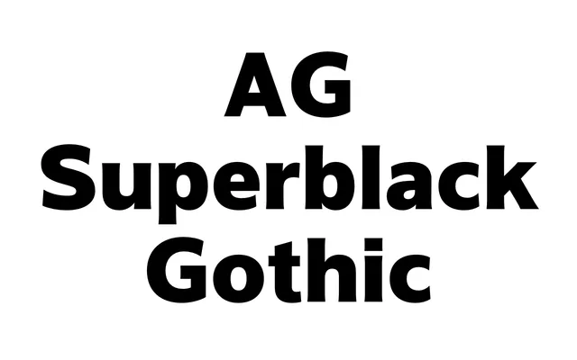 AG Superblack Gothic specimen from AG Font