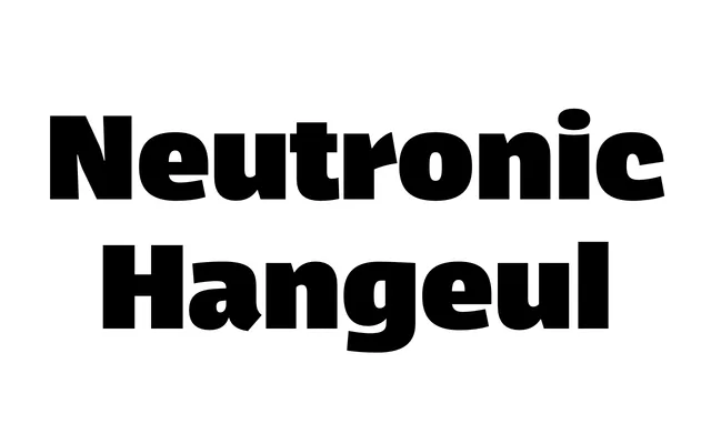 Neutronic Hangeul specimen from AG Font
