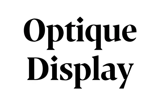 Optique Display specimen from AG Font