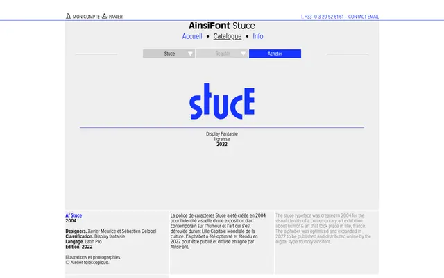 Stuce specimen from AinsiFont