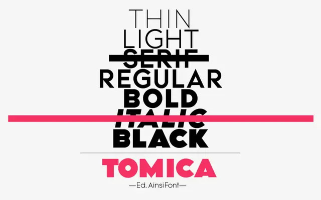 Tomica specimen from AinsiFont