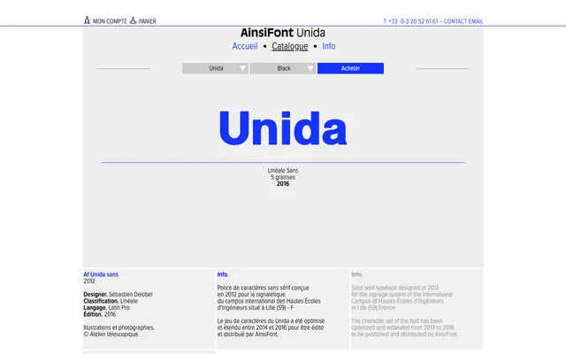 Unida specimen from AinsiFont